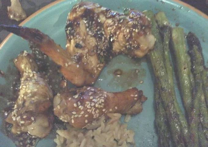 asian style sesame chicken wings recipe main photo