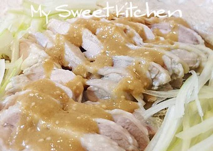 bang bang chicken sauce with tender steamed chicken recipe main photo