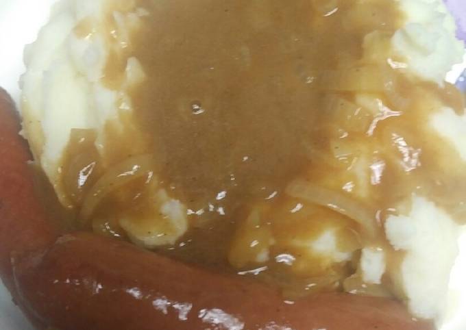 bangers and mash hotdogs recipe main photo