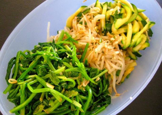 basic namul banchan korean sesame garlic vegetable side dish recipe main photo