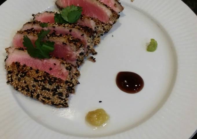 brads sesame crusted seared ahi tuna recipe main photo