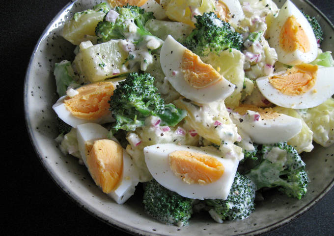 broccoli egg potato salad recipe main photo