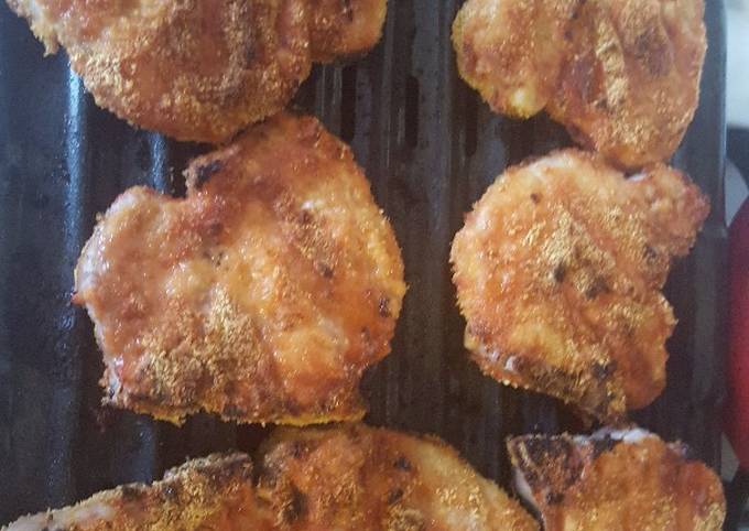 broiled bbq breaded pork chops recipe main photo