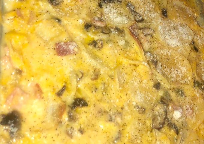 cheesy ham and veggie potato casserole recipe main photo