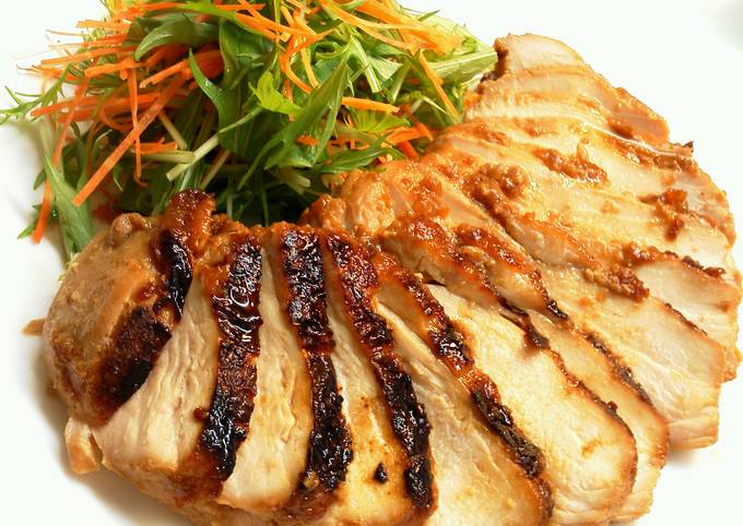 chicken breast meat seasoned with soy sauce rice malt recipe main photo