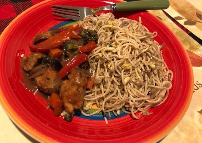 chicken chilli with pepper fried noodles home made recipe main photo