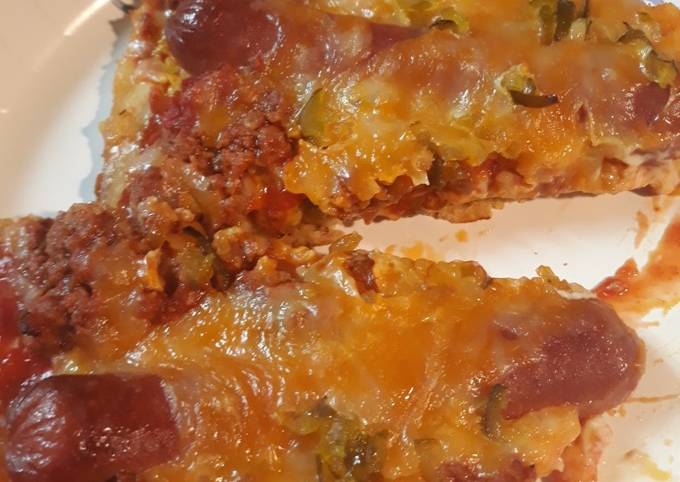 chili cheesedog pizza recipe main photo