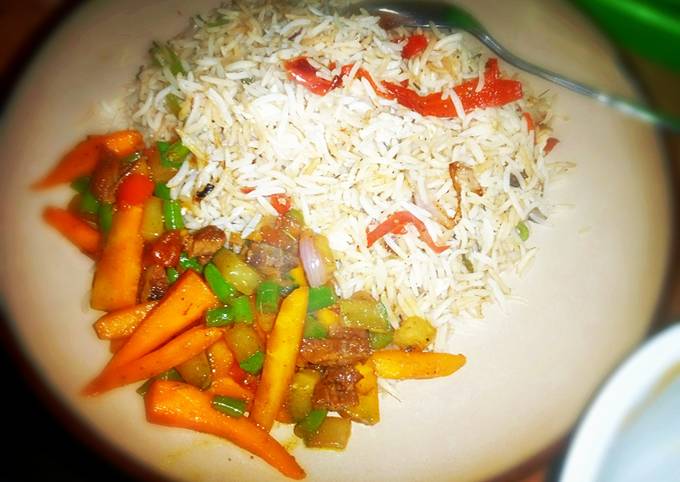 chinese rice nd veggies are sauce recipe main photo