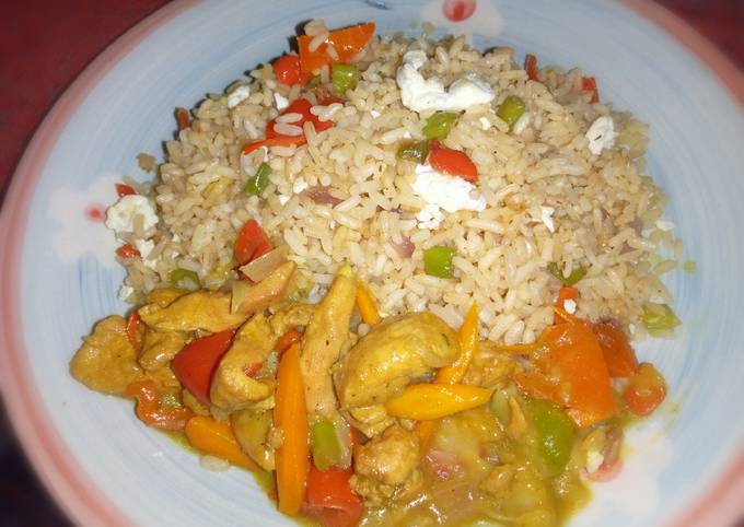 chinese rice with chicken curry soup recipe main photo