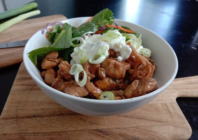 donburi teriyaki chicken on rice recipe main photo