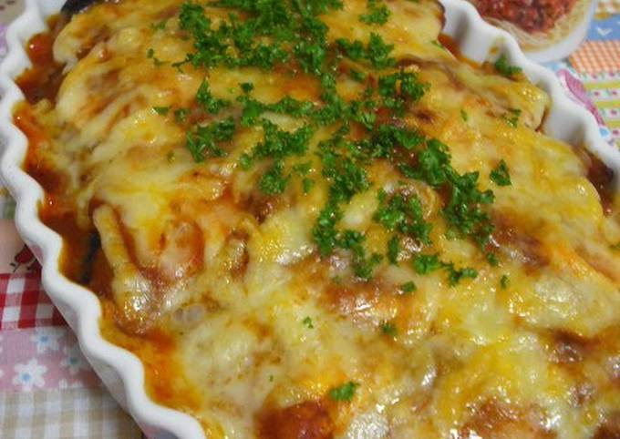 eggplant and meat sauce gratin recipe main photo