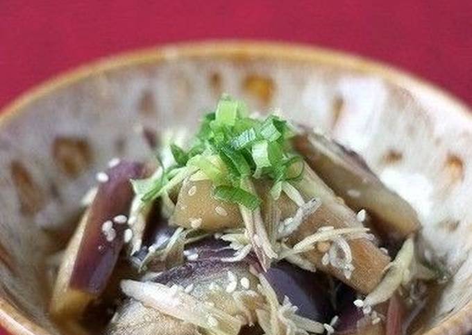 eggplant with myoga ginger sesame and vinegar dressing recipe main photo