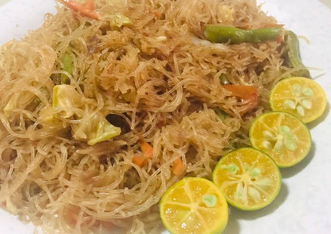 filipino pancit bihon guisado vermicelli noodles stir fry recipe main photo