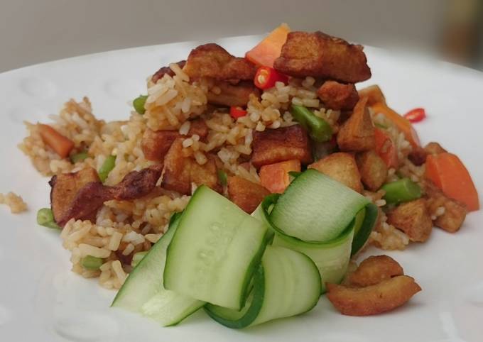 fried rice top pork lard recipe main photo