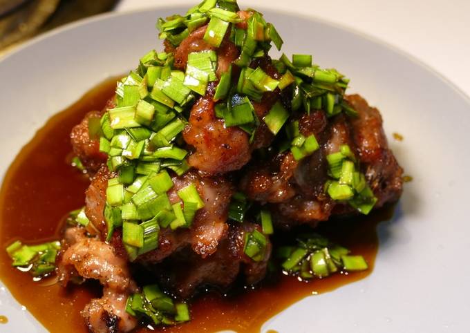 garlic chive soy saucewith gizzard karaage recipe main photo