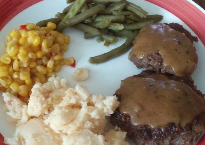 hamburger steak with gravy recipe main photo