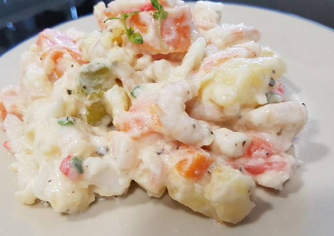 light russian salad with prawns recipe main photo