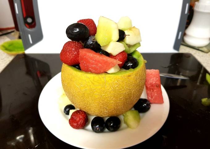 my fruit mix in a galia melon bowl recipe main photo