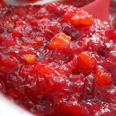 recipe of quick cranberry apricot relish with ginger orange zest