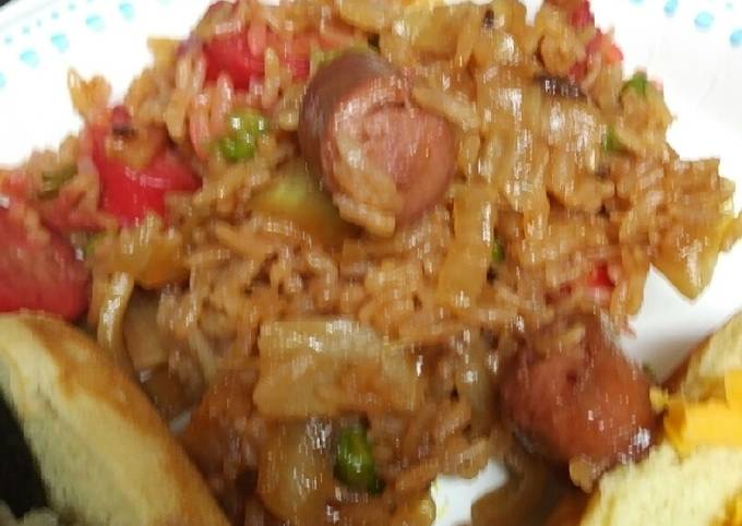 redhot and hotdog fried rice recipe main photo