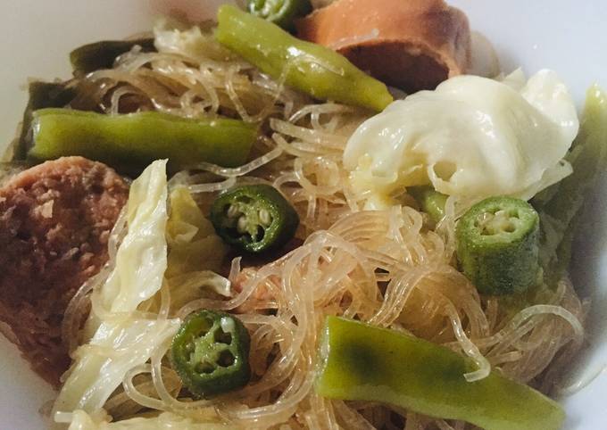 rice vermicelli with sausages asian bihon noodles with a twist recipe main photo