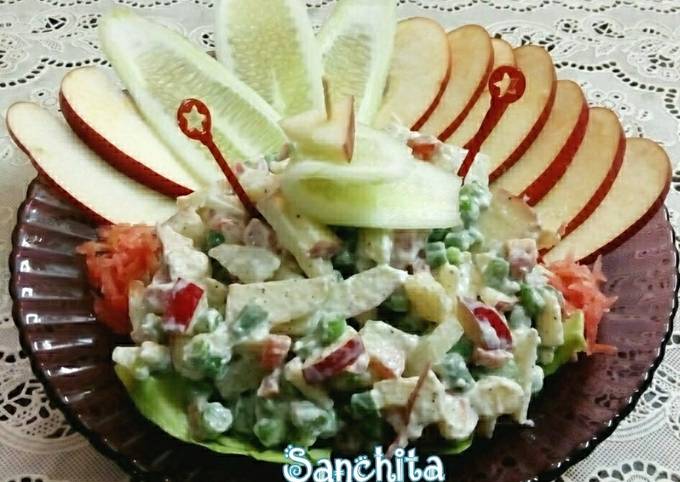 russian salad vegetarian recipe main photo