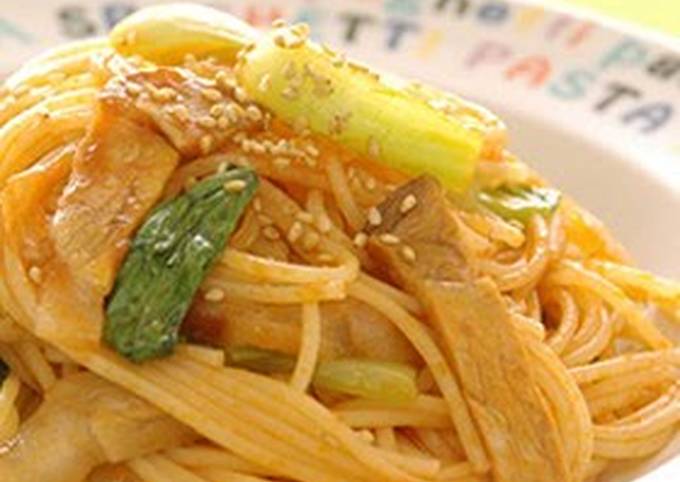 sesame flavored chinese spaghetti napolitan recipe main photo