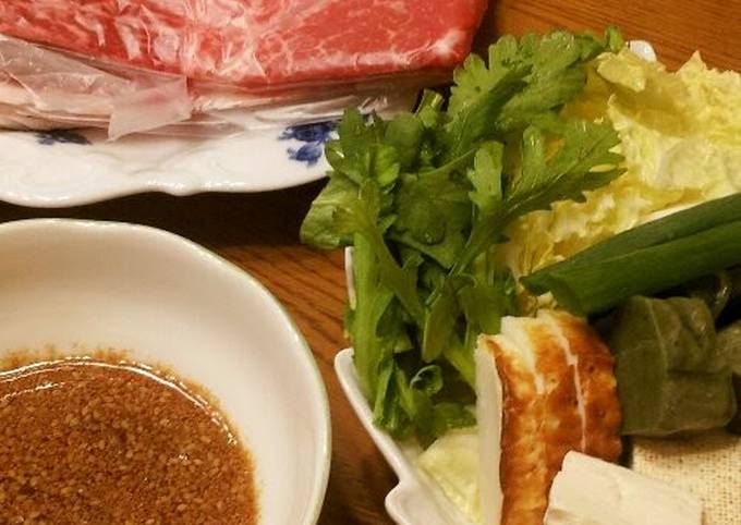 shabu shabu with sesame dipping sauce recipe main photo