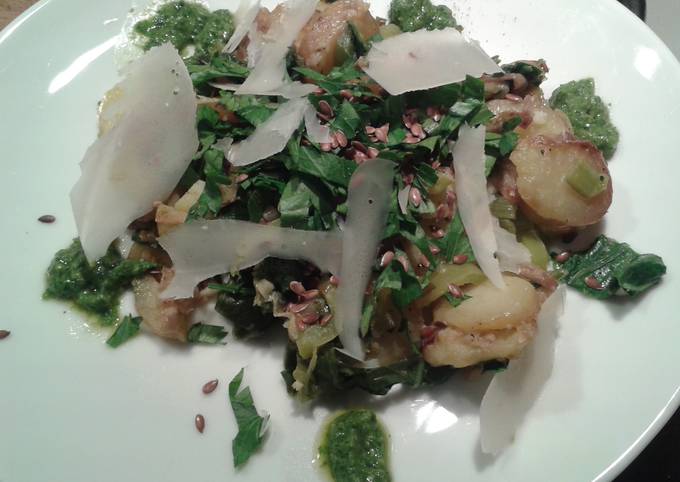 warm potato and chard salad recipe main photo