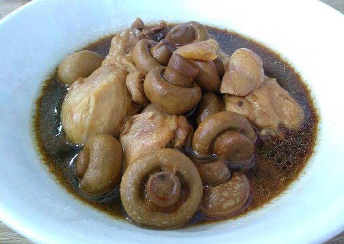 simple soy sauce chicken with mushroom recipe main photo