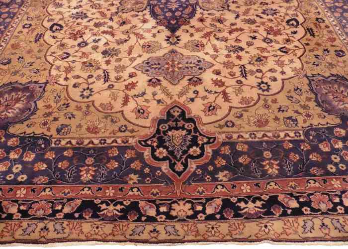 Rug persian antique kerman oriental carpets 1309 cu back