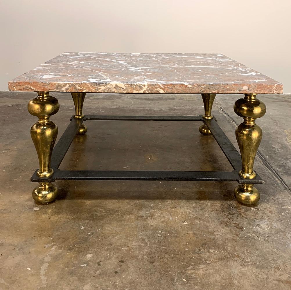 Coffee table marble brass custom mccobb paul tables