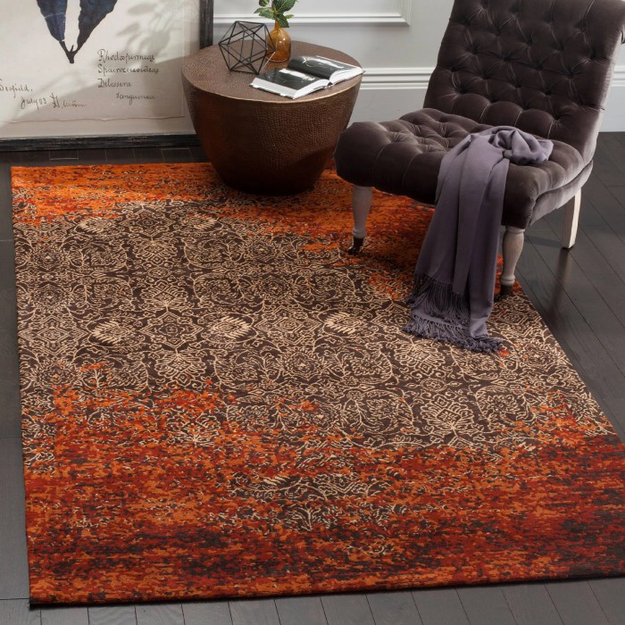 Rug rust safavieh rugs brown area vintage cotton square classic distressed abstract adelaide runner indoor lowes walmart