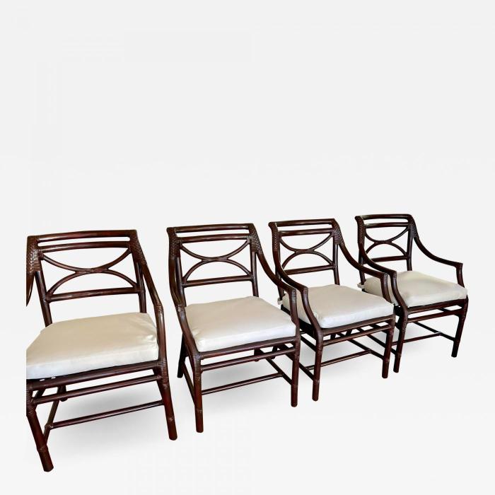 McGuire Furniture McGuire Furniture Company San Francisco Bamboo Dining Arm Chairs a Set of 4 457881 1963259