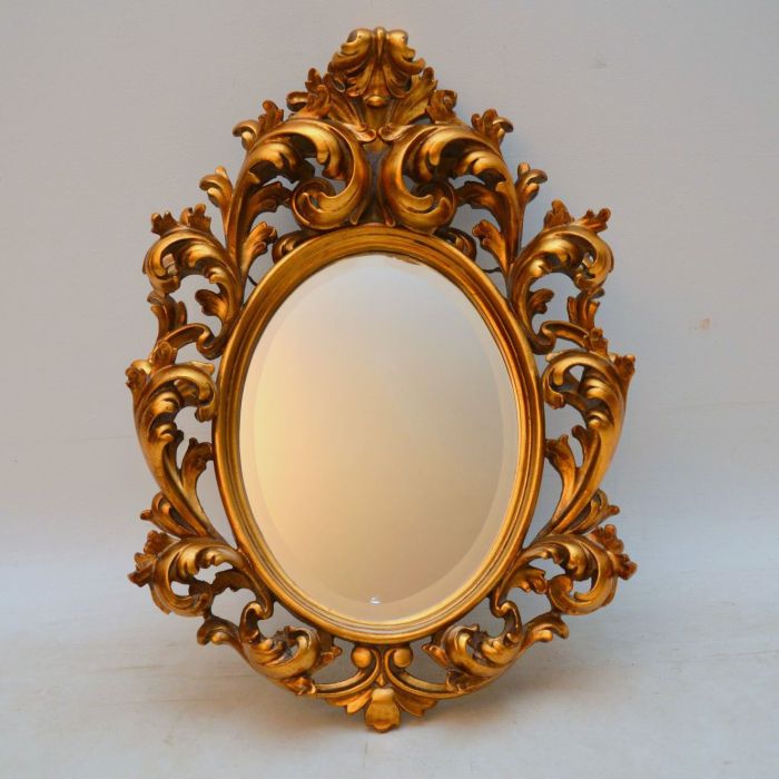 antique gilt wood mirror 1