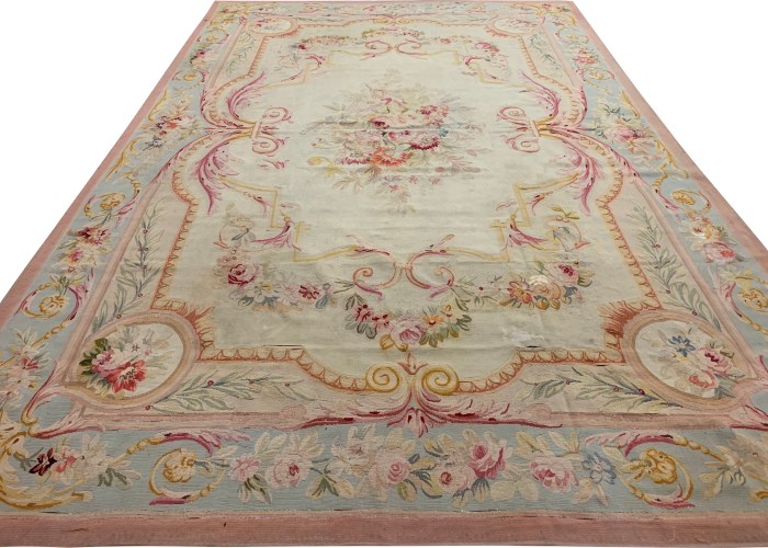 cu 1434 antique french aubusson rug 07.08x11.08 9099