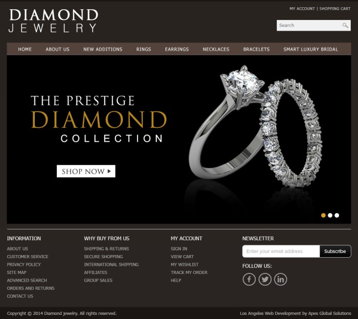 Jewelry website designs