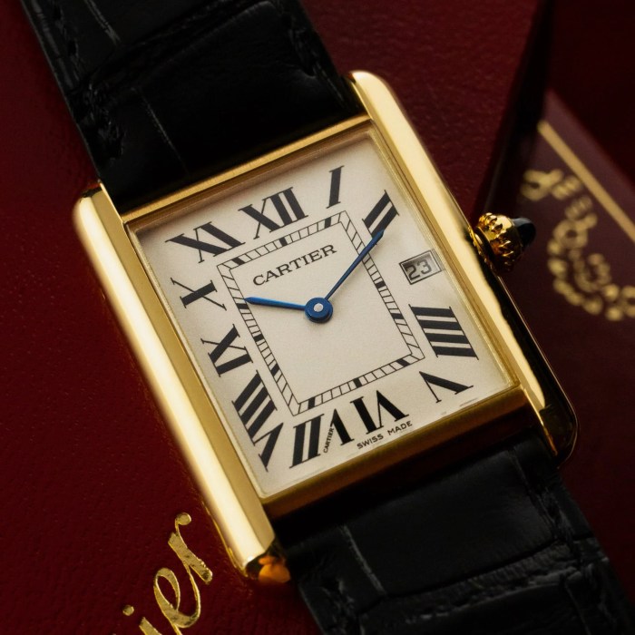 Vintage cartier mens tank watch