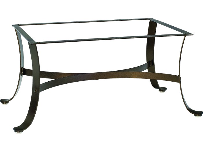 Wrought iron base coffee table